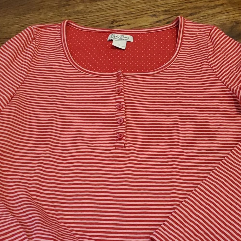 Womens Lucky Brand striped top size M - Picture 2 of 4